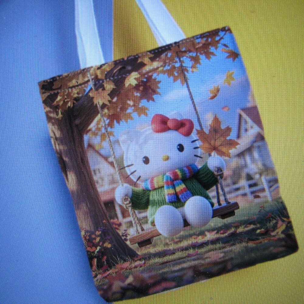 Sanrio Autumn Hello Kitty On Swing Tote Bag